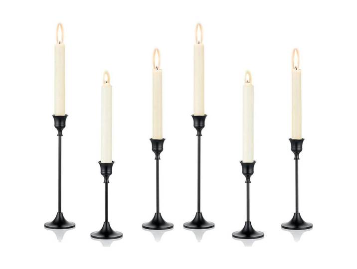 Kerzenständer 6er Set Metall Schwarz 15/19/24cm, 6.8x23.5x6.9 cm, Dekoration, Kerzen & Kerzenhalter, Teelichthalter