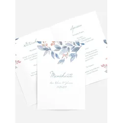 Menükarten Hochzeit selbst gestalten mit Spruch und Fotos im Onlinedesigner bei Meine-Kartenmanufaktur.de