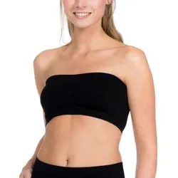 Magic BH Bandeau Push Up Bra Schwarz Nylon Large Damen