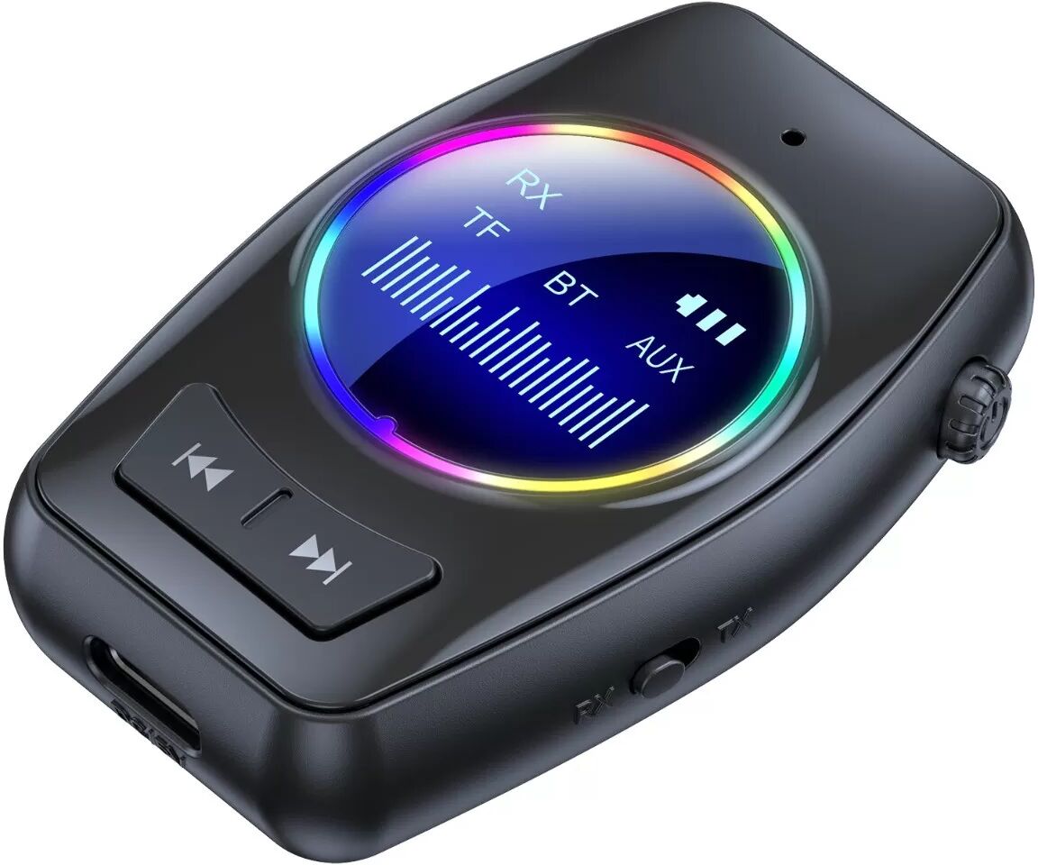 INF Adaptateur Audio Bluetooth - Récepteur/Émetteur Bluetooth 5.4 avec entrée AUX 3,5mm, Rechargeable Type-C, Double Canal