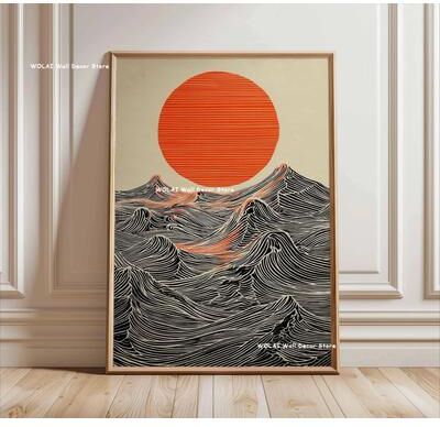 Uplift Essentials Retro Japanese Forest & Koi Zen Canvas Art style 4 16 X 24 In