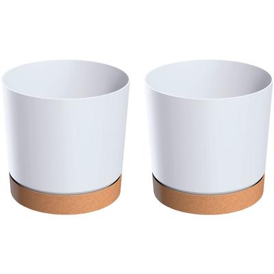 Blumentopf PROSPERPLAST "TUBO PM", weiß, H:28,3cm Ø:29,2cm, Kunststoff, Pflanzgefäße