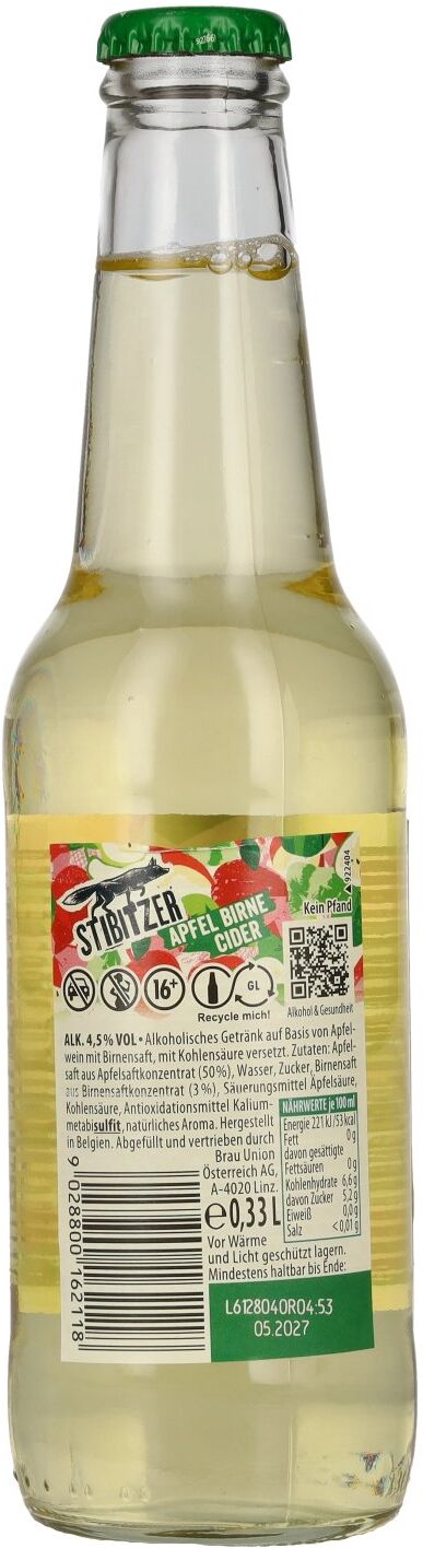 Stibitzer Cider Stibitzer Apfel Birne Cider 4,5% Vol. 0,33l
