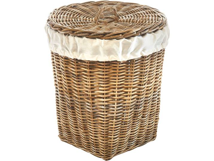 Wäschekorb LOCKER Kubus , braun (braun, beige), B:50cm H:60cm T:50cm Ø:50cm, Wäschesammler, Wäschekorb, Grösse M