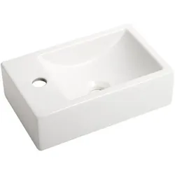 Plieger, Waschbecken, Houston Fontein 37x23cm 1 Kranloch links matte weiss (0271067) (370 mm)