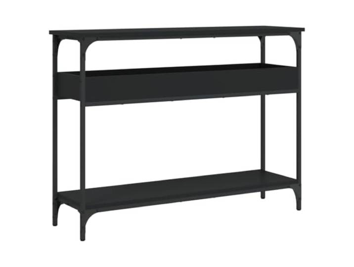 HAQWRDQSG Konsolentisch Schwarz 100x29x75 cm Flurtisch mit Ablage Stabiler Beistelltisch fuer Schlafzimmer und Eingangsbereich mit Metallgestell und 80 kg Tragkraft fuer Dekoration.
