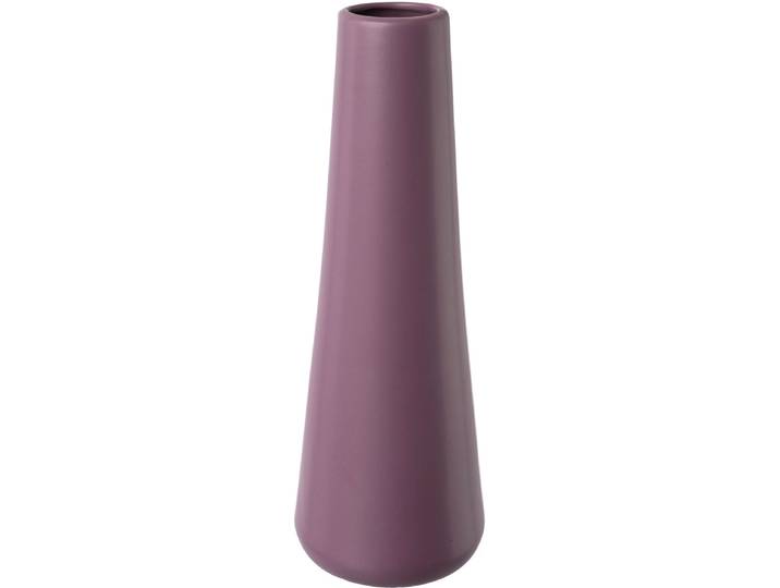 Dekovase CREATIV DECO, lila (aubergine), H:37cm Ø:12cm, Porzellan, Vasen, Dekovase, besondere Oberflächenstruktur