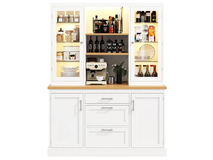 Flieks Küchenschrank LED App 185x140x40Cm Arbeitsplatte, Weiß, 140x185x40 cm, Küchen, Küchenmöbel, Küchenschränke, Geräteumbauschränke