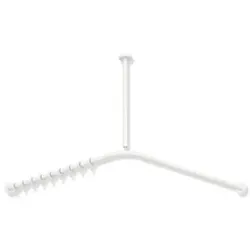 Hewi System 900 Vorhangstange 900.34.10060DX 787 x 787 mm, 16 Vorhangringe, Edelstahl pulverbeschichtet weiß tiefmatt