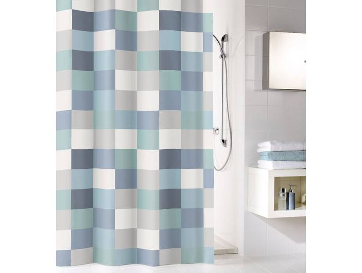 Duschvorhang KLEINE WOLKE Check , blau (mare, dunkelblau), B:180cm H:200cm, Polyester, Duschvorhänge, Duschvorhang, inklusive Duschvorhangringe