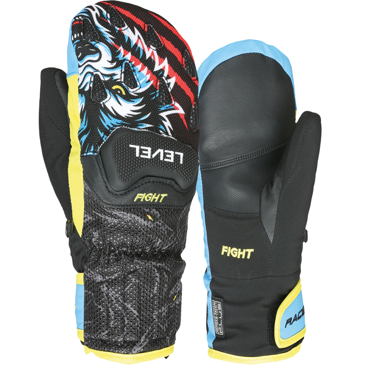 Level Kinder Fäustling RACE black/yellow - 8,0