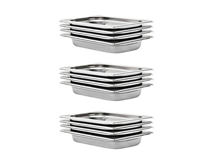 vidaXL Gastronormbakken 12 st GN 1/4 40 mm roestvrij staal