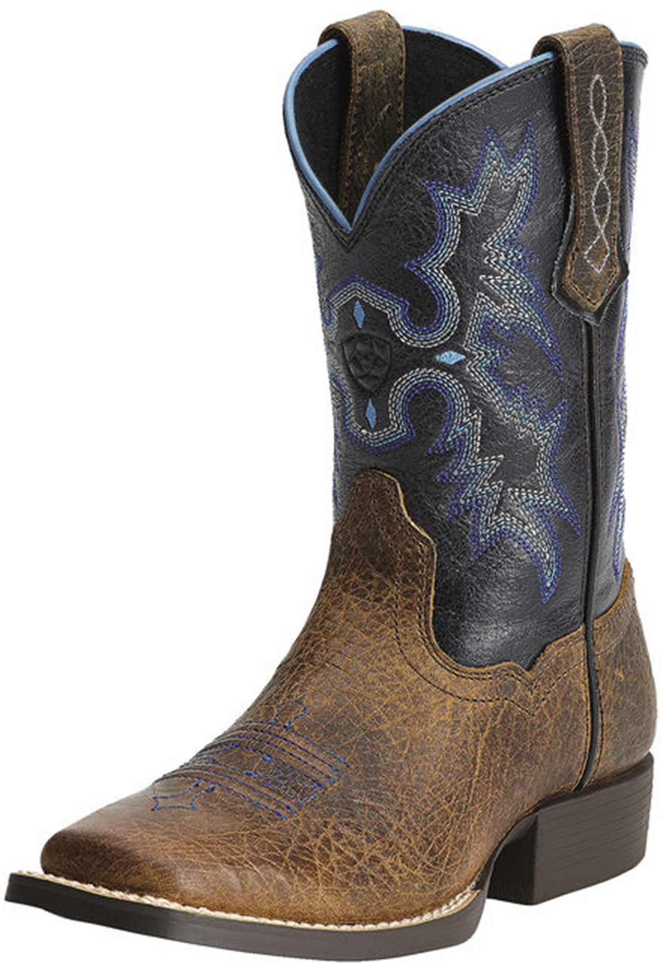 Kid's Tombstone Wide Square Toe Western Boots in Earth Black, Size: 10 K B / Medium by Ariat