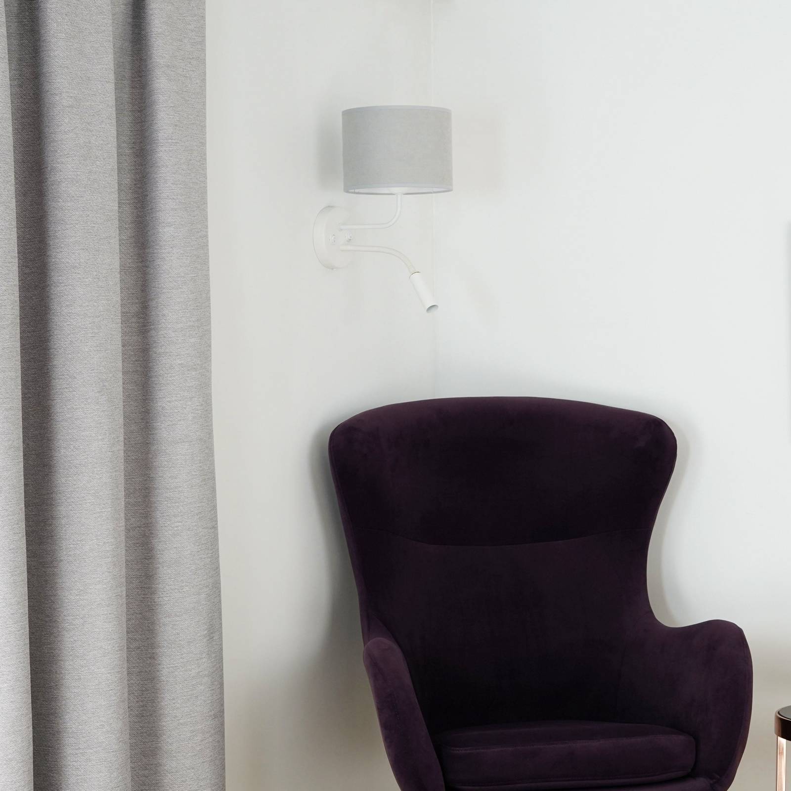 Wandlampe Roller Duolla, weiß / opal, für Wohn- / Esszimmer, Metall, Wandleuchte, Wandlampe Innen