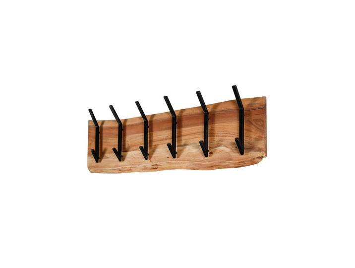 Kawola Garderobe Nerea Braun Akazie, Metall, Rechteckig, 100x30x12 cm, Garderobe, Garderobenhaken, Hakenleisten