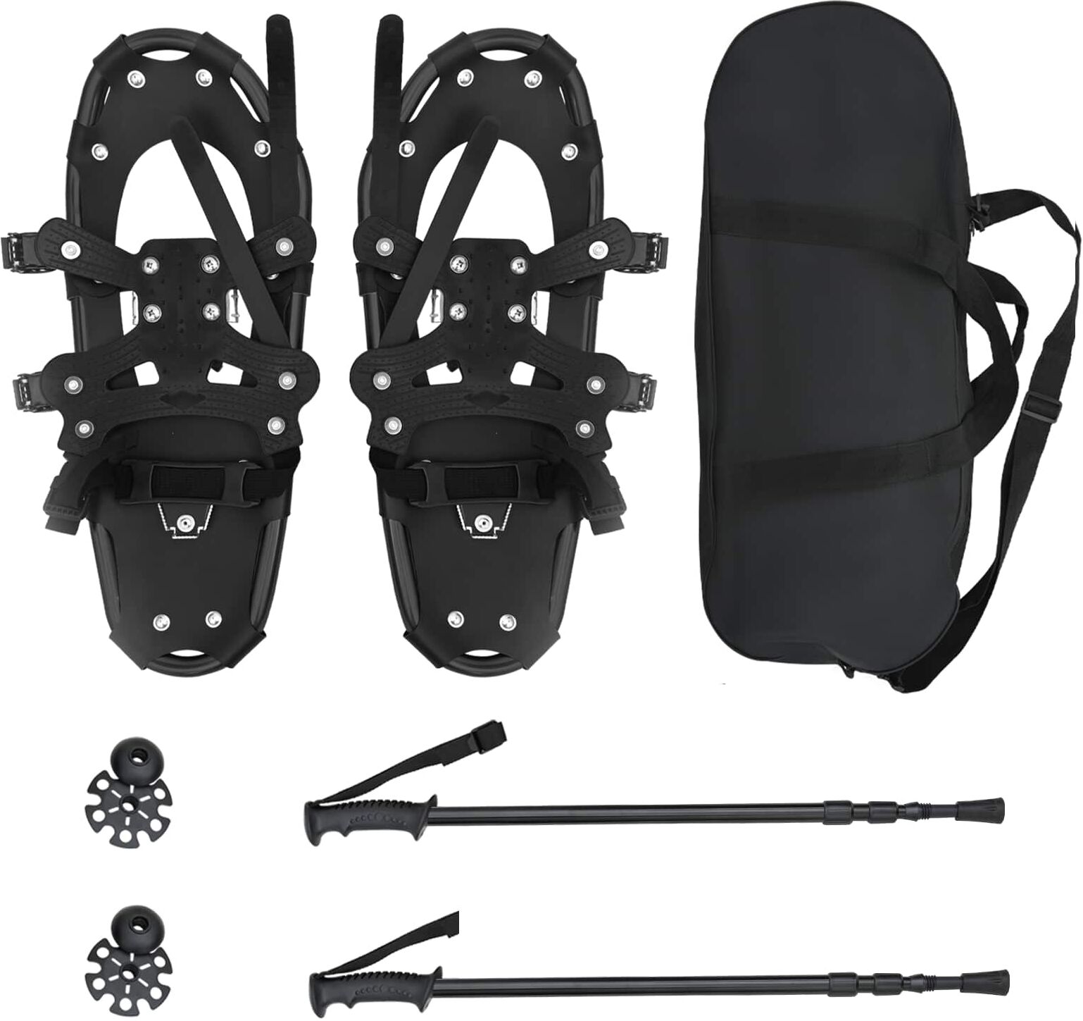 vidaXL Raquettes 3 en 1 Noir 53 x 21 cm Aluminium et HDPE