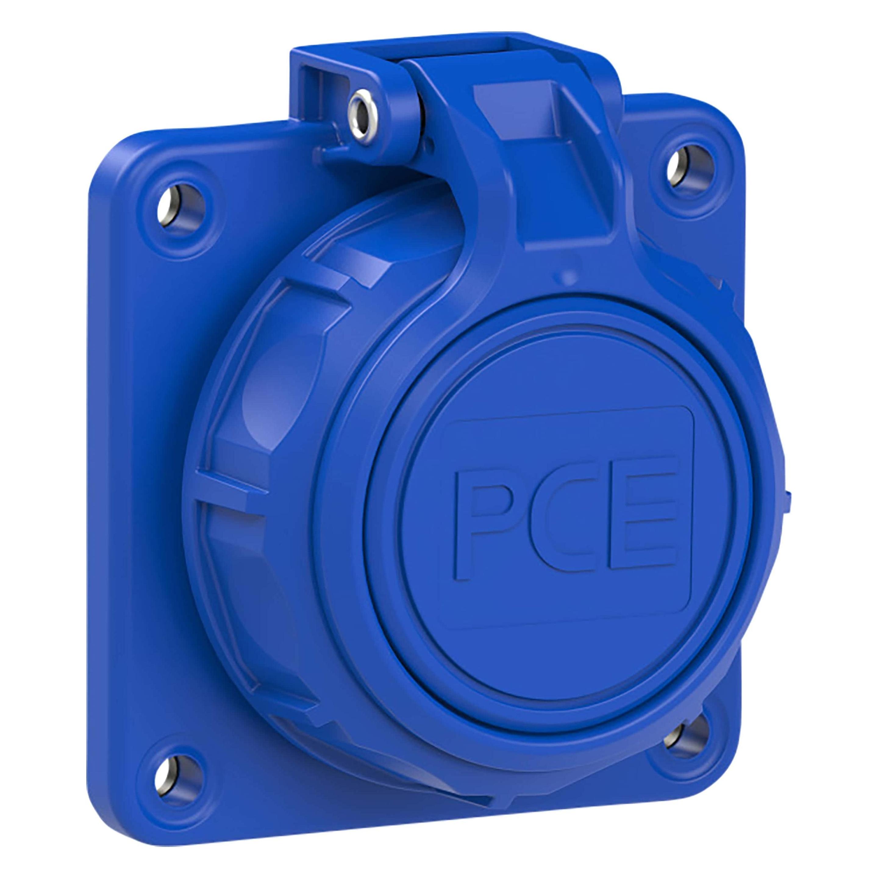 PCE 20352-8b Anbausteckdose mit Klappdeckel 16A 3p 250V IP66/68 Nautilus (20352-8b)