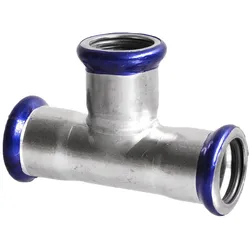 Edelstahl Pressfitting T-Stück mit gleichen Abgängen, Kontur M (Ausführung: 28 mm)