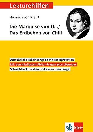 Kleist, Heinrich Von - Klett Lektürehilfen Heinrich von Kleist, Die Marquise von O... Das Erdbeben in Chili: Interpretationshilfe für Oberstufe und Abitur - Preis vom 30.09.2026 09:01:18 h