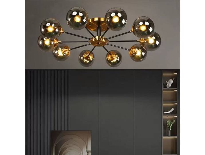 Plafonnier LED en verre bulle pour restaurant, suspension LED florale, luminaire de plafond élégant et luxueux pour chambre principale, décoration intérieure