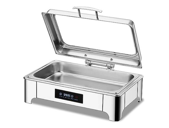 VFDZ 9L Chafing Dish Elektrisch mit Intelligente Berührung (1/1) Buffetwärmer Speisenwärmer Elektrisch, Wärmebehälter für Speisen, Hochwertige Hydraulische Welle, Visuelles Glasfenster