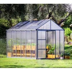 Palram - Canopia Aluminium Gewächshaus Glory 46 | Anthrazit | 364x244x268 cm - Anthrazit