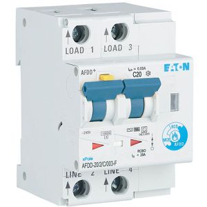 EATON Brandschutzschalter AFDD-20/2/C/003-F, 3 TE, 20 A, AFDD + FI / LS-Schalter (Typ F / Typ C), 2-polig