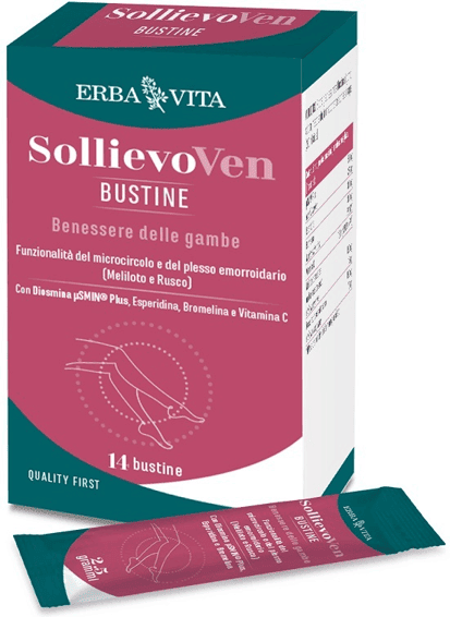 Erba Vita SollievoVen 14 Bustine Integratore per la Funzionalità del Microcircolo e Plesso Emorroidario