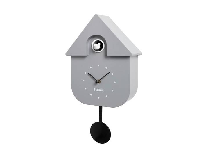 Uhr, Grau, Schwarz, Weiß, Metall, Kunststoff, 21x30x21 cm, Dekoration, Uhren
