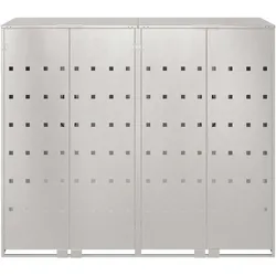vidaXL Oltonus (Komplett aus Edelstahl ohne Pflanzkasten), Abfalleimer, Silber