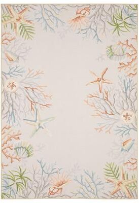 Style Haven Flores Coral Star Fish Beige/Multi Indoor-Outdoor Washable Rug