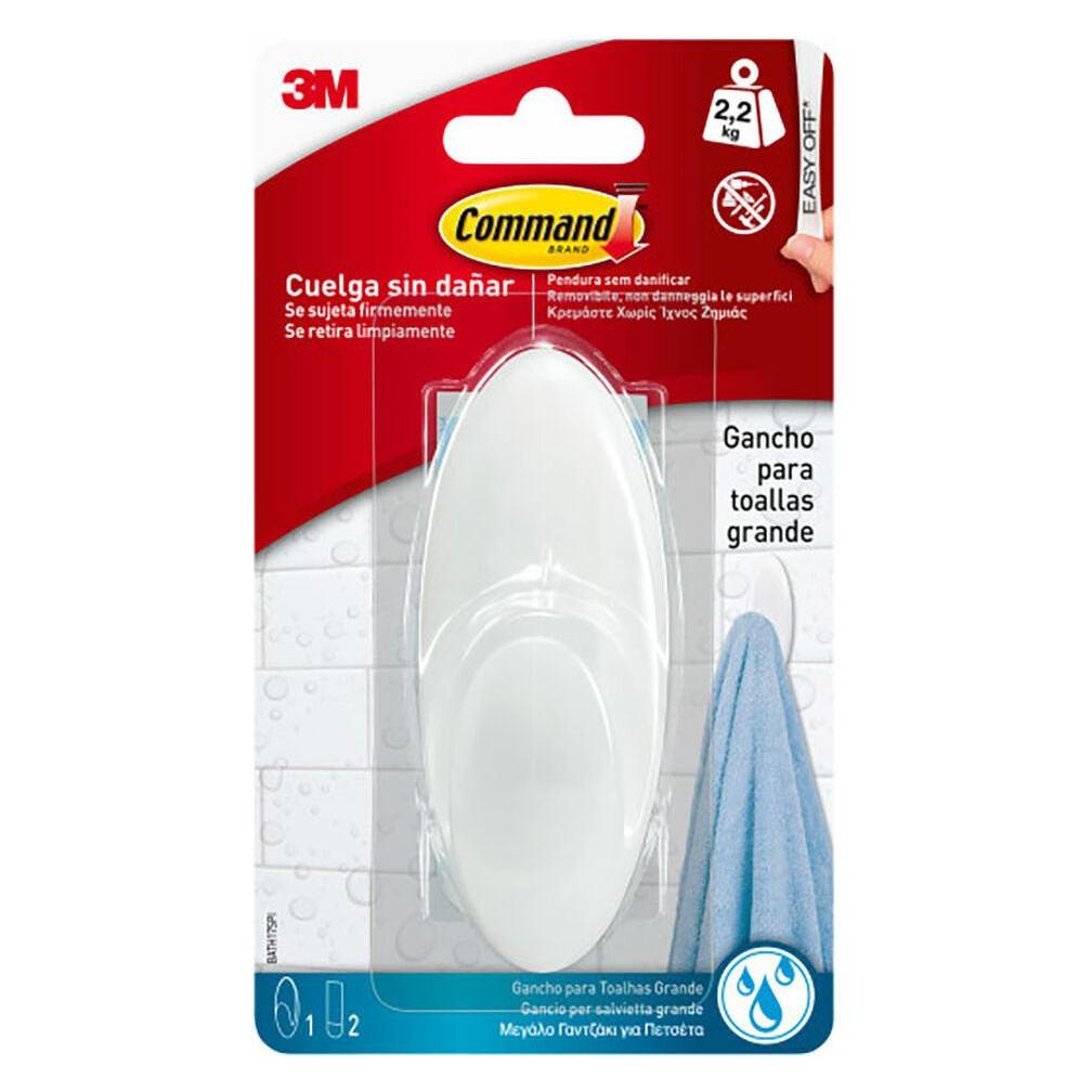 3M Command towel hook, large, white, 1 pcs + 2 strips, max 2.2 kg (60847670)