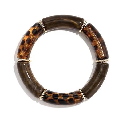 Armband ADELIA´S "LIVAYA", dunkelbraun, Armbänder, Damen, Acryl, Armband, Trendig mit länglich gerundeten Perlen