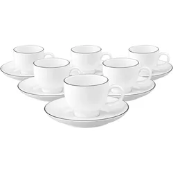 Seltmann, Tasse, Lido Black Line Espressotassen mit Untertassen (90 ml, 6x)