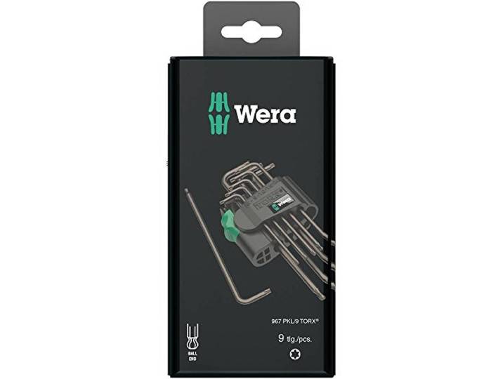Wera 05073598001 967 PKL/9 SB Jeu de clés mâles coudées TORX\, BlackLaser\, 9 pièces\, Noir