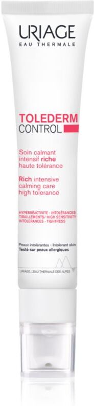 Uriage Toléderm Control Rich Soothing Care nährende und beruhigende Creme für empfindliche und intolerante Haut 40 ml