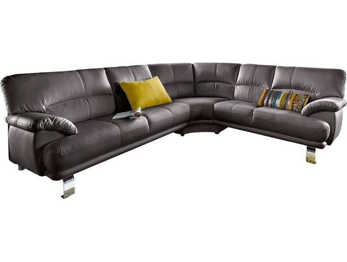 TRENDMANUFAKTUR Ecksofa Cecilia in italienischem Design, modern und komfortabel, L-Form, bequeme Armlehnen, mit langem Schenkel