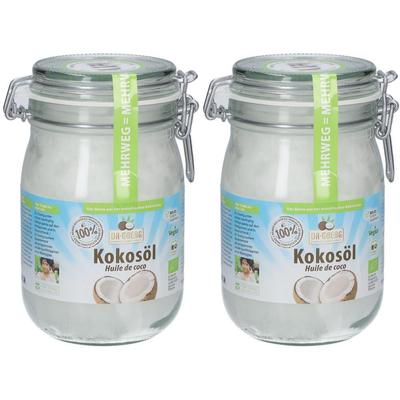 Bio-Kokosöl 'Bügelglas' 2x 2x1000 ml