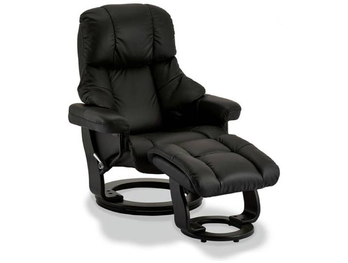 Relaxsessel Crown mit Fußhocker - Schwarz