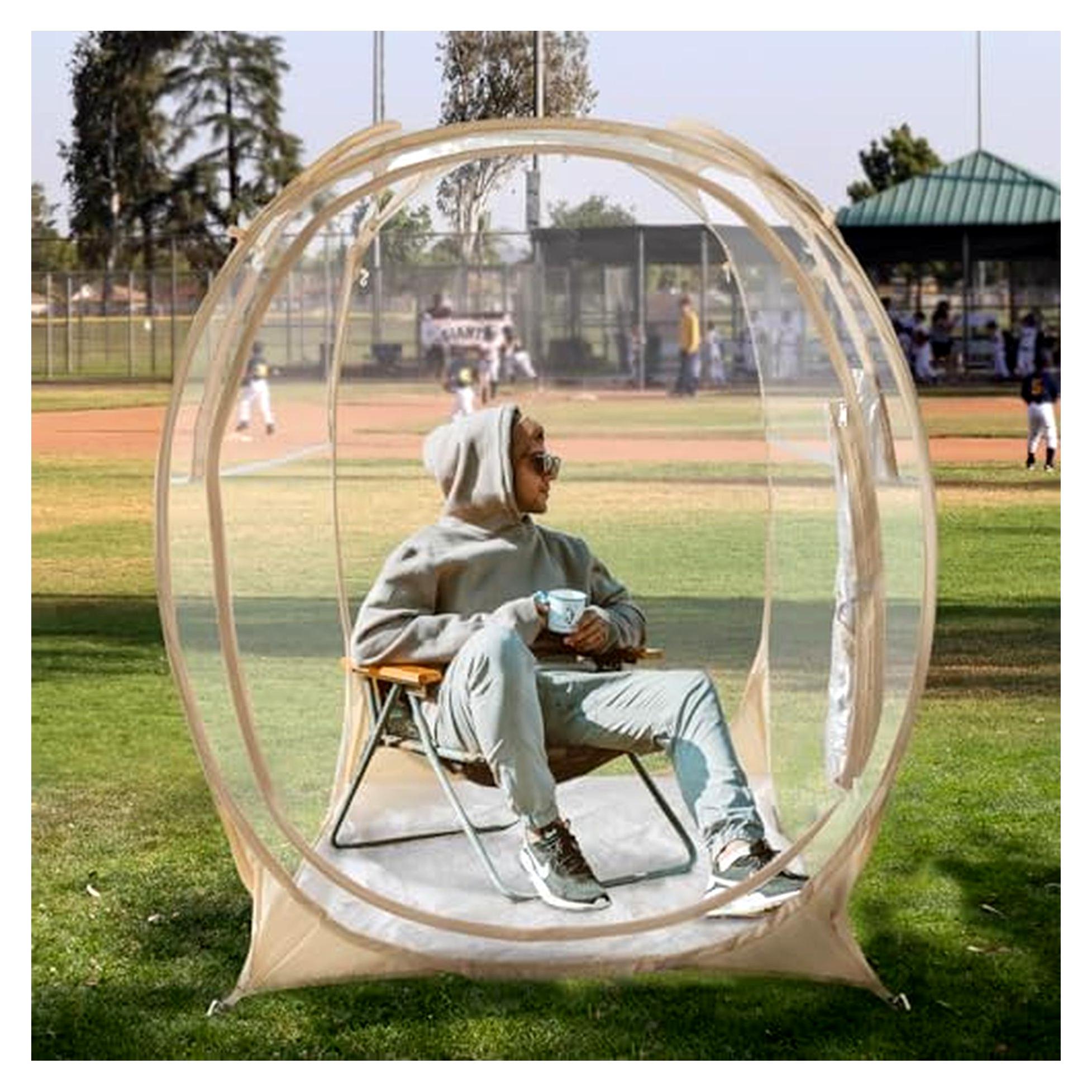EighteenTek Sportzelt - Sofortiger Schutz im Freien - Outdoor-Bubble-Zelt für 1-6 Personen - Regen- und Sonnenschutz - Transparentes, patentiertes Design