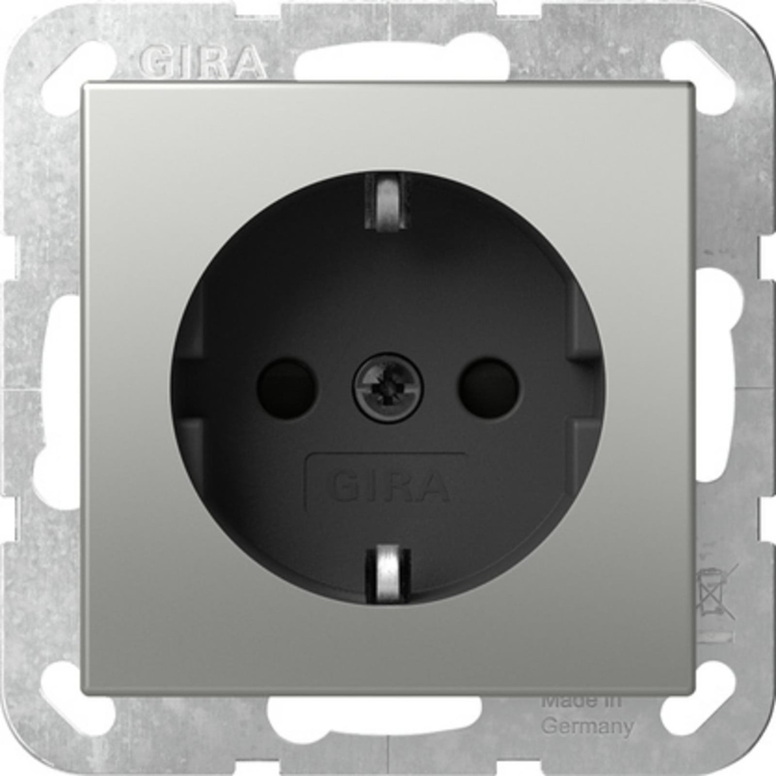 Gira Schuko stopcontact Systeem 55, roestvrij staal