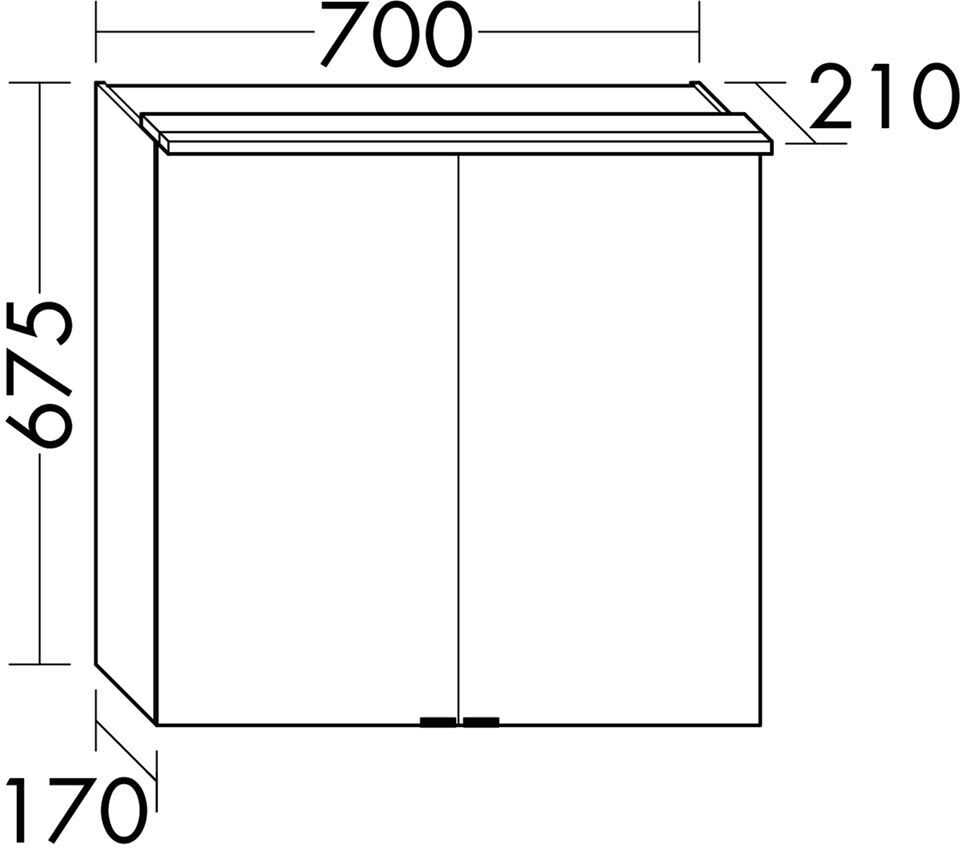 burgbad Junit Spiegelschrank mit LED-Aufsatzleuchte 70 cm