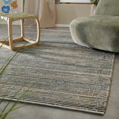 Teppich WECON HOME "Denim Feels", blau, B:140cm H:6mm L:200cm, Jute, Teppiche, Teppich, handgewebt, robust, pflegeleicht, skandi, Natur, Jute, Wohnzimmer