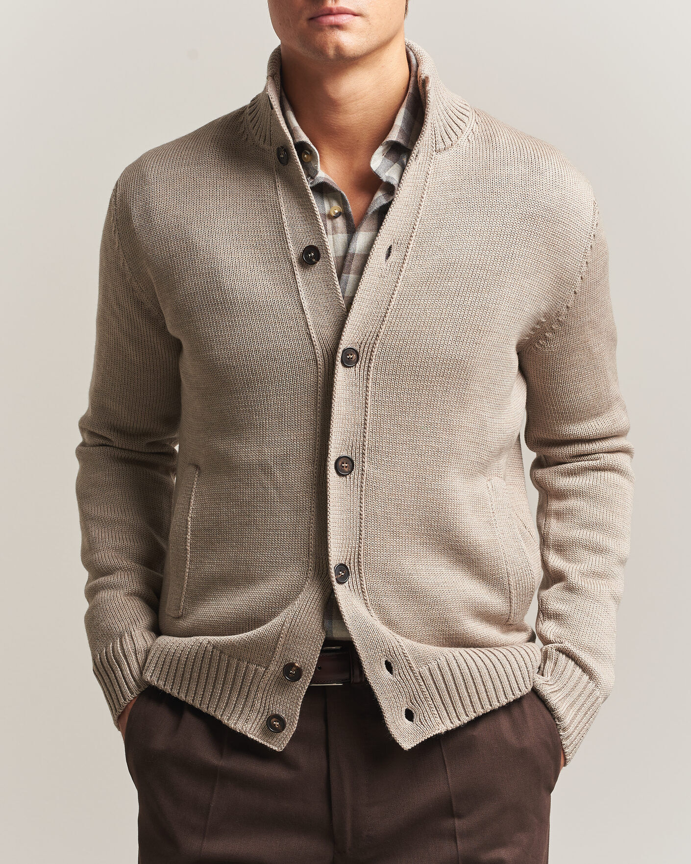 Zanone Virgin Merino Wool Chioto Beige men 50 Beige