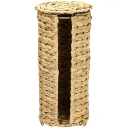 Toilettenpapier Aufbewahrung geflochten aus Wasserhyazinthe, Klopapierhalter stehend, 3 WC Rollen, HMF 37255, 17 cm Durchmesser