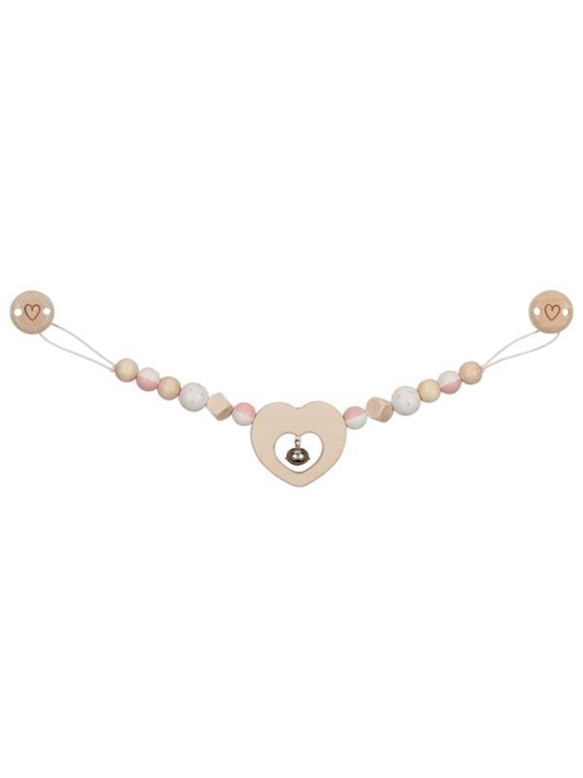 Goki Wooden Stroller Chain Heart with Clips
