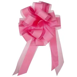Star Ziehschleife mit Tüll rosa 10er Box Ø19cm