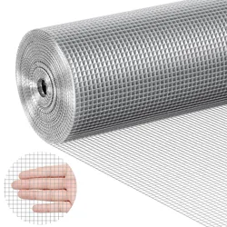 VEVOR Drahtgeflecht, 1220 mm x 15,24 m, Volierendraht, 23 Gauge, feuerverzinkte Maschendrahtrolle, Maschendrahtzaun, Maschendraht für Kaninchenkäfige, Garten, kleine Nagetiere