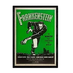 POSTER Frankenstein Vintage A4 Schwarzer Rahmen