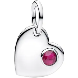 Pandora 794295C07 Charm-Anhänger Silber Juli Herz Roter Stein